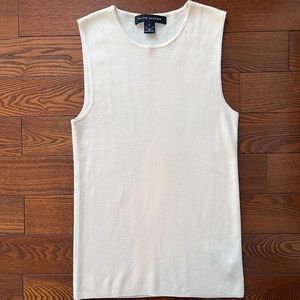 Ralph Lauren Black Label Cashmere Silk Tank Top Sweater Cream Size Small